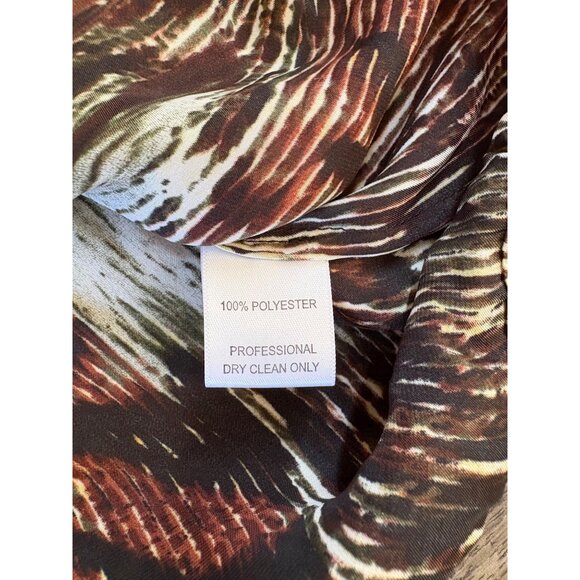 ALBERTO MAKALI WOMENS CASUAL TIE FRONT BLOUSE LARGE ANIMAL PRINT BAT SLEEVE SHEE - Picture 9 of 9